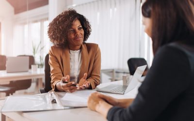 Young woman doing a job interview